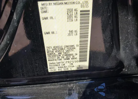 2015 Nissan Altima 2.5 Sv из США, поврежденный, VIN 1N4AL3AP7FC297550